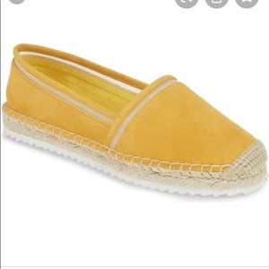 Karl Largafeld Suede Mustard Yellow Espadrilles Size 6 Excellent